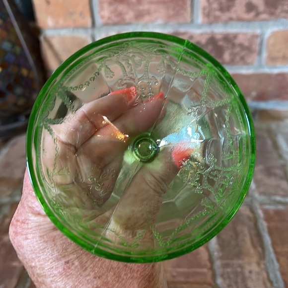 Vtg Anchor Hocking Depression Glass Cameo Plates and Sherbert/Dessert Cups - Picture 7 of 7